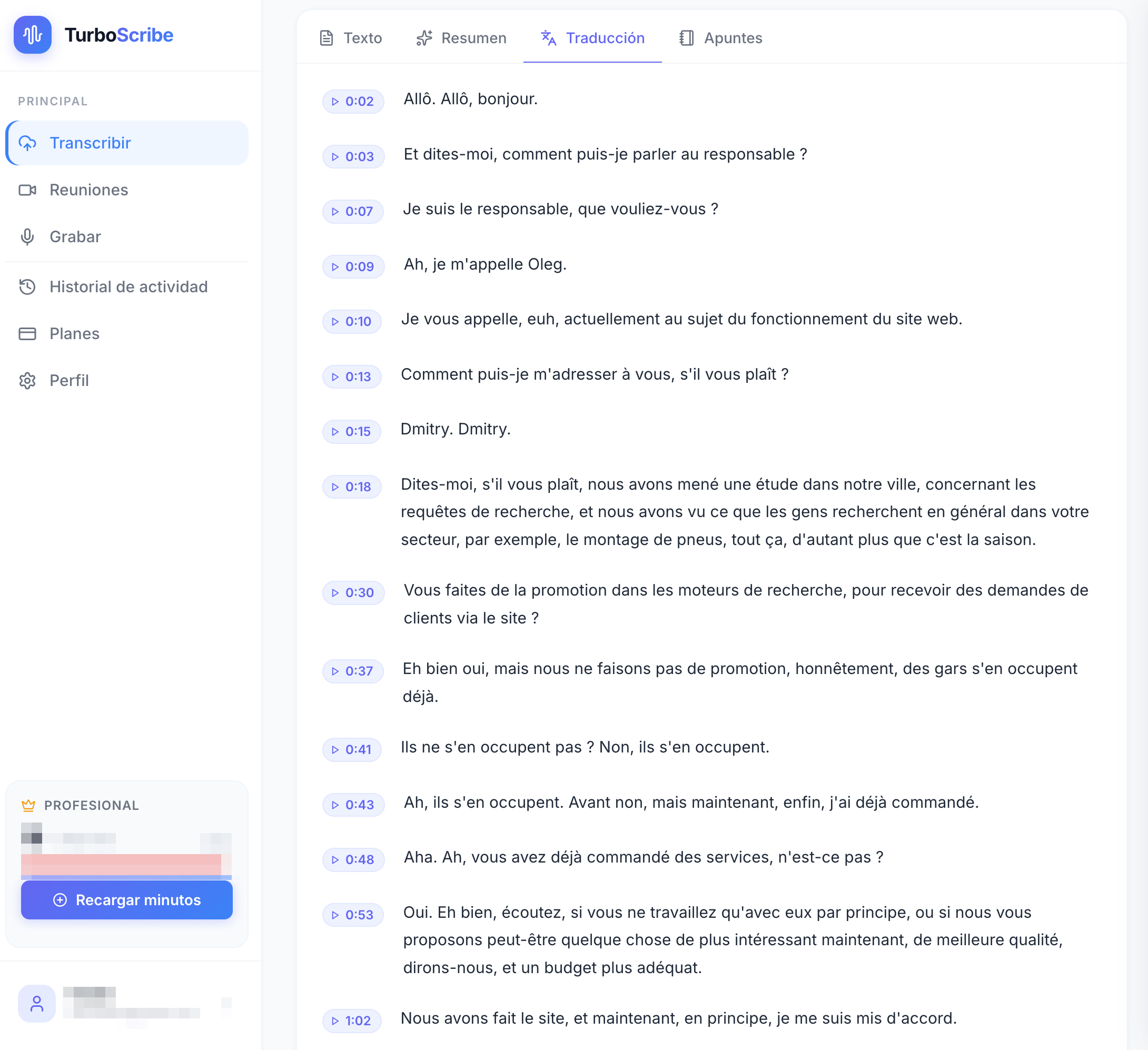 Entrevista por Zoom — registro escrito para el proceso